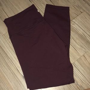 Maroon high waisted yoga pants